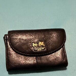 Coach Black Leather Card Holder
